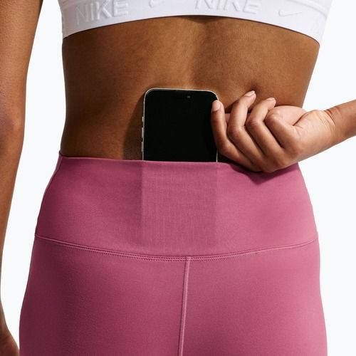 Női edzőleggingsek Nike One pink smoke/white