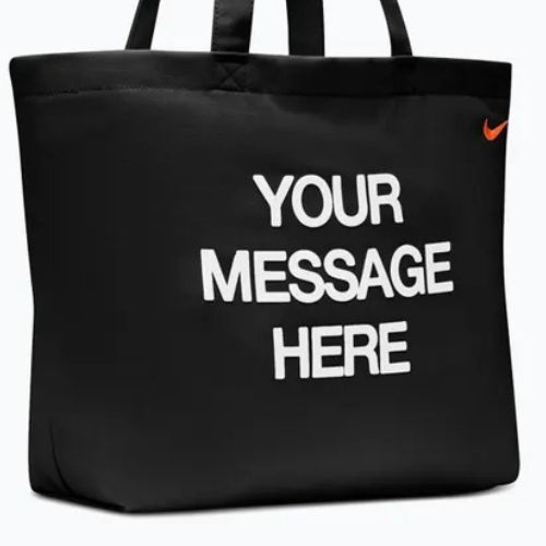 Táska Nike Heritage "Your Message Here" Tote 22 l black/white/safety orange