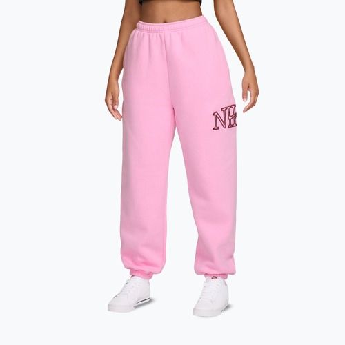 Női nadrág Nike Studio Fleece pink rise/pink smoke