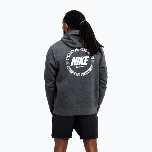 Férfi pulóver Nike Strength S&C Hoodie charcoal/white