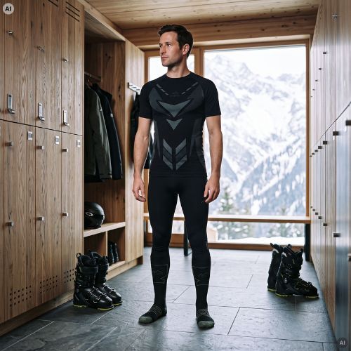 Férfi thermo fehérnemű szett KADVA Alpinestep Thermo SH Light Plus Set Black
