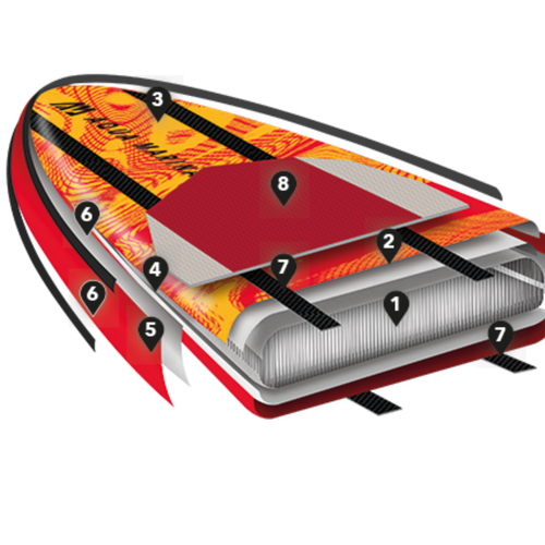 SUP AquaMarina Race - Racing iSUP, 4.27m/15cm piros BT-21RA02