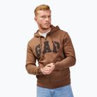Férfi pulóver GAP V-Heritage Logo FZ SNL cozy brown