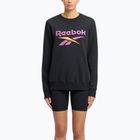 Női Reebok Identity Big Logo Fleece Crew fekete/lila rave/elektromos borostyán melegítőfelső