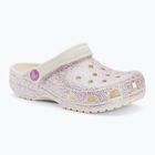 Crocs Classic Glitter Clog gyermek flip-flop bianco sporco