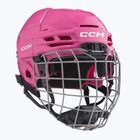 Gyerek jégkorongsisak CCM Tacks 70 Combo JR pink