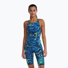 Női egyrészes fürdőruha TYR Thresher Open Back Hyperblitz blue/green