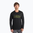 Férfi termoaktív pulóver icebreaker Merino 150 Tech Lite II Tee Alps 3D fekete