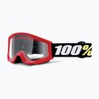 Gyermek kerékpáros szemüveg 100% Strata Mini vőlegény piros/tiszta