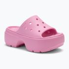 Női Crocs Stomp Slide rózsaszín tweed flip-flopok