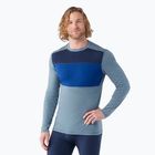 Férfi termoaktív pulóver Smartwool Thermal Merino Baselayer Colorblock Crew Boxed pewter blue