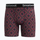 Férfi Smartwool Merino Print Boxer Brief skarlátvörös termikus boxeralsó