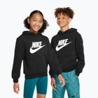 Gyermek Nike Club Fleece kapucnis pulóver fekete/fehér
