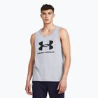 Under Armour Sportstyle Logo steel light heather/fekete férfi tank top