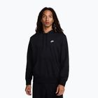 Férfi Nike Club French Terry pulóver kapucnis pulóver fekete/fekete/fehér