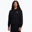 Férfi Nike Club French Terry pulóver kapucnis pulóver fekete/fekete/fehér