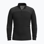 Férfi Smartwool Intraknit Thermal Merino Base Layer 1/4 Zip fekete/fehér termikus melegítő pulóver