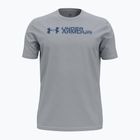 Férfi edzőpóló Under Armour Sliced Wordmark 60/40S mod gray/tech blue