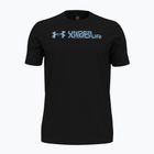 Férfi edzőpóló Under Armour Sliced Wordmark 60/40S black/horizon blue