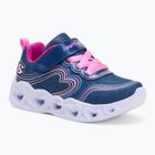 SKECHERS Heart Lights Retro Hearts gyerek cipő navy bőr/multi trim