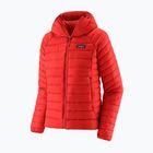 Női pehelydzseki Patagonia Down Sweater Hoody sizzle red