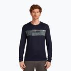 Férfi hőaktív pulóver icebreaker Merino 200 Oasis Crewe Elevation Line midnight navy