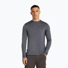Férfi hosszú ujjú túrapóló icebreaker Merino 125 Cool-Lite Sphere III Tee éjféli tengerészkék melírozott