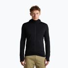 Férfi trekking pulóver Icebreaker Merino 200 Realfleece Descender Half Zip Hoodie black