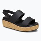 Női Crocs Brooklyn Cork Low Wedge szandál fekete/fekete