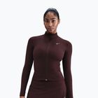 Női edzőfelső Nike One Fitted Dri-Fit Full-Zip burgundy crush/white