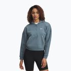 Női pulóver Under Armour Rival Fleece Piped HZ Hoodie jasper blue/white