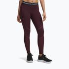 Női edzőleggings Under Armour ColdGear Textured dark maroon/fuchsia dusk/white