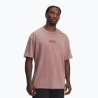 Férfi edző póló Under Armour Project Rock Heavyweight Oversized maroon mist/black