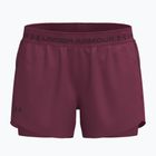 Női edző rövidnadrág Under Armour Tech Play Up 2IN1 Shorts claret/claret/ox blood