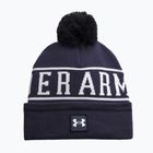 Férfi téli sapka Under Armour Halftime Pom Beanie midnight navy/white/white