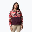 Női szélálló dzseki Columbia Spire Valley Printed Windbreaker washed red ikatbloom print/moonvista