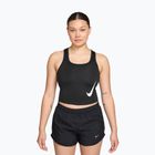 Női futópóló Nike Swoosh Run Dri-Fit black/white