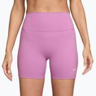Női rövidnadrág Nike One High-Waisted Biker 5" light magenta/white