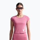 Női futópóló Nike Swoosh Run Dri-Fit peony/photon dust/white