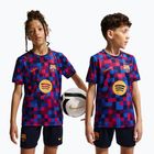 Gyerek focimez Nike FC Barcelona Dri-Fit Pre-Match noble red/mineral yellow