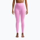Női edzőleggingsek Nike One pink rise/white