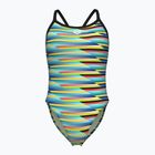 Női egyrészes fürdőruha arena Racing Stripe Xcriss Cross fekete multi/fekete
