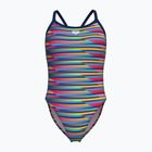 Női egyrészes fürdőruha arena Racing Stripe Xcriss Cross navy multi/navy