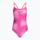 Női egyrészes fürdőruha arena Tie-Dye Challenge Back Allover sokkoló rózsaszín multi/sokkoló rózsaszín