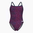 Női egyrészes fürdőruha arena Snake Skin Challenge navy/team redwhiteblue