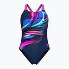 Női egyrészes fürdőruha arena Bloom Swim Pro Back Lb multi navy/navy/shocking pink