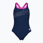 Női egyrészes fürdőruha arena Logo Swim Pro navy/shocking pink