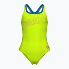 Női egyrészes fürdőruha arena Logo Swim Pro artic lime/kék porcelán