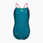 Gyerek egyrészes fürdőruha arena Light Drop Solid deep teel/shocking pink/verbena