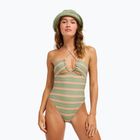 Női egyrészes fürdőruha ROXY Dreamer HI oil green say it with stripes